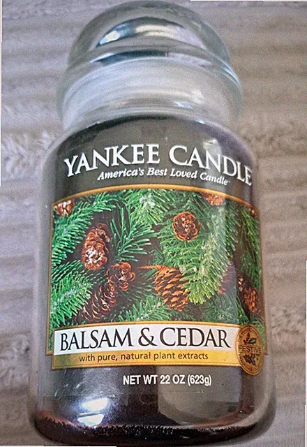 Yankee Candle BALSAM and CEDAR Large Classic Jar Candle Rare Scent Brandneu