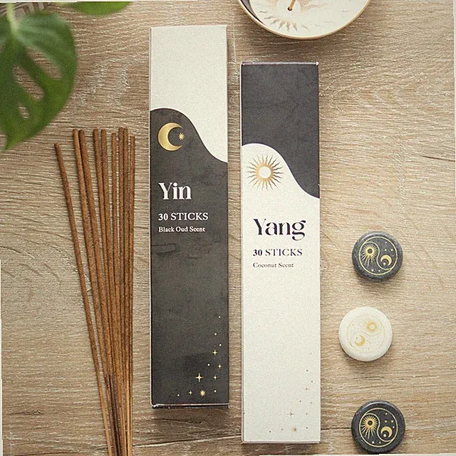 Yin Yang Balance Black Oud & Coconut Duft Geschenkbox 60 Räucherstäbchen