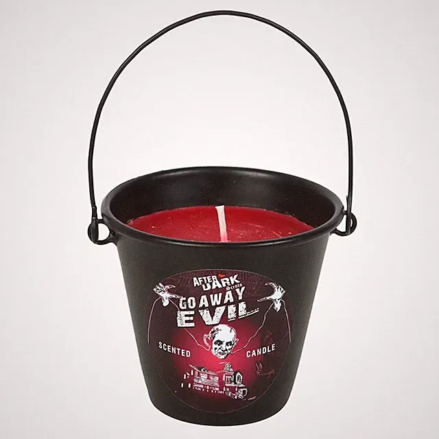 Zauberkerze Go Away Evil In Iron Bucket Rosenduft Schutz vor Dämonen Böses