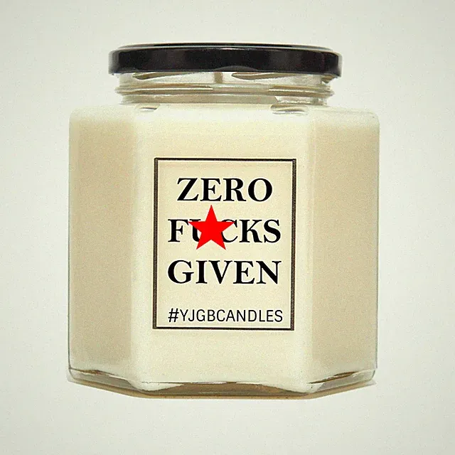 Zero Fu*ks Given Duftkerze, lustiges Fluchgeschenk