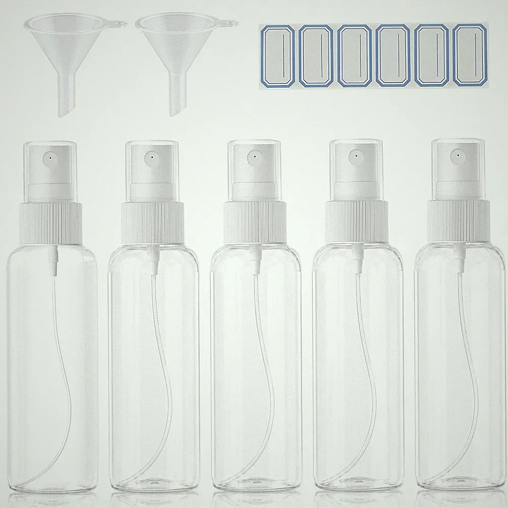 Zerstäuberflaschen 5x 100ml Nachfüllbar für Parfüm & Öle, Wiederverwendbar