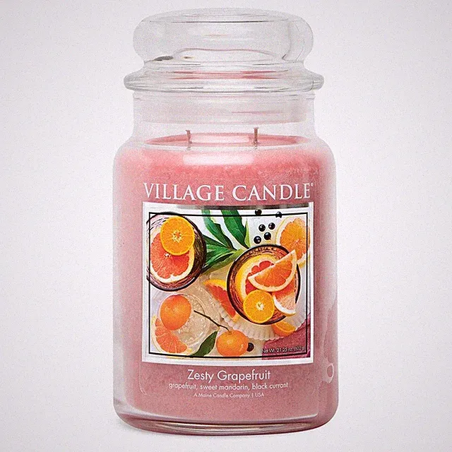 Zesty Grapefruit Kerze großes Glas Dorfkerze Duft süß fruchtig